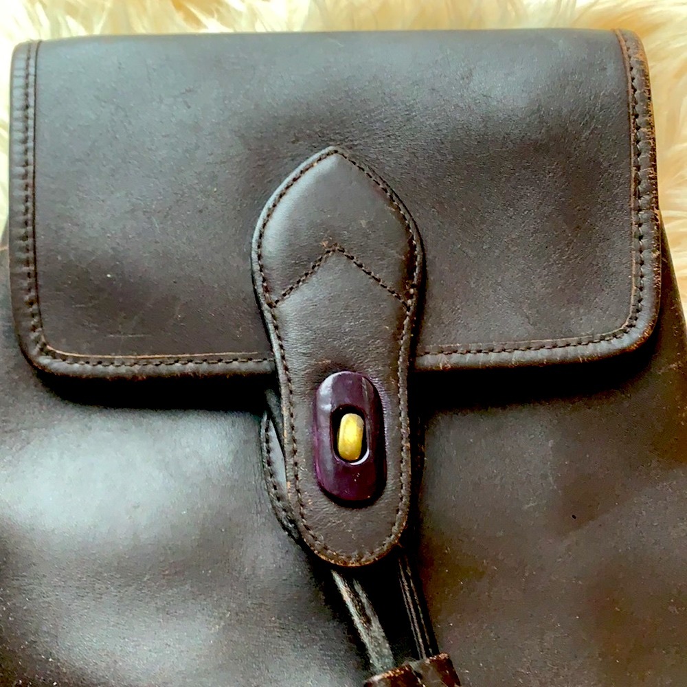 Vintage Dark Brown Leather Backpack - Picture 2 of 12